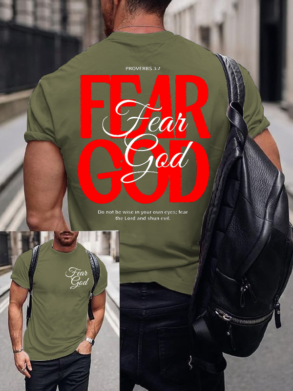 Fear God Jesus God Christian Cotton T-Shirt