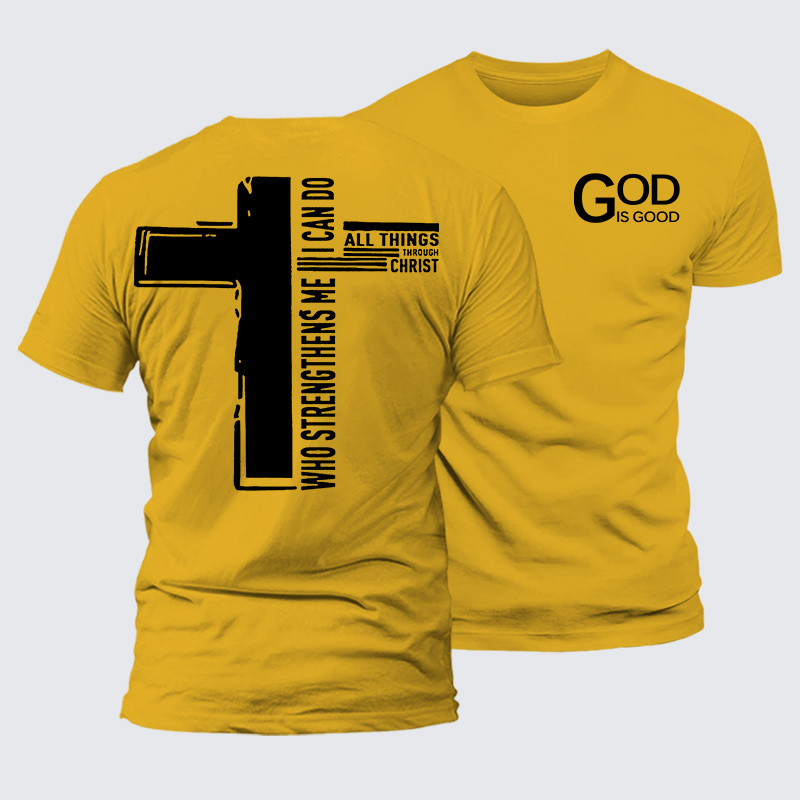 God Is Good Philippians 4:13 Jesus God Christian Premium Mercerized Cotton Tee
