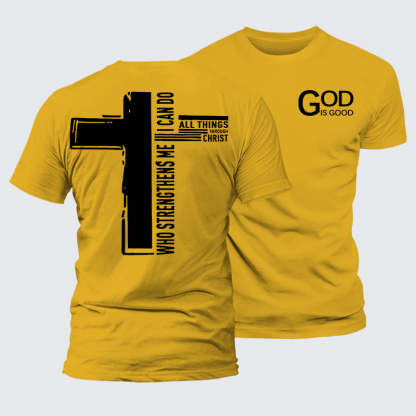 God Is Good Philippians 4:13 Jesus God Christian Premium Mercerized Cotton Tee