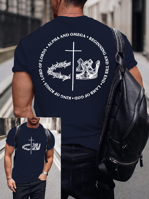 Man Of God Husband Dad Jesus God Christian Cotton T-Shirt