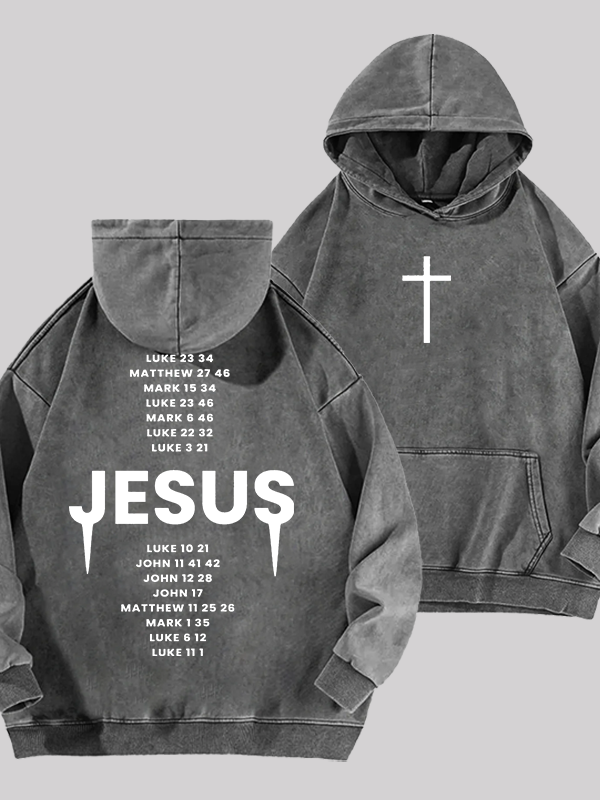 Bible Verse Jesus God Christian Washed Hoodie