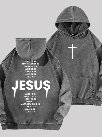 Bible Verse Jesus God Christian Washed Hoodie