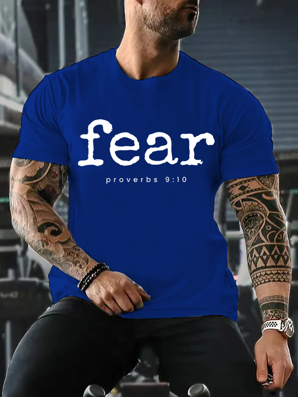 Fear Proverbs 9:10 Jesus God Christian Cotton T-Shirt