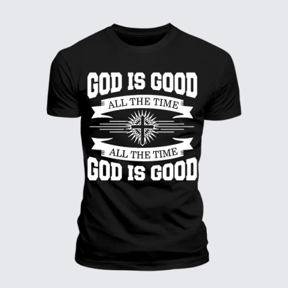 God Is Good All The Time Jesus God Christian Premium Mercerized Cotton Tee