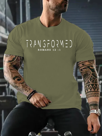 Transformed Romans Jesus God Christian Cotton T-Shirt