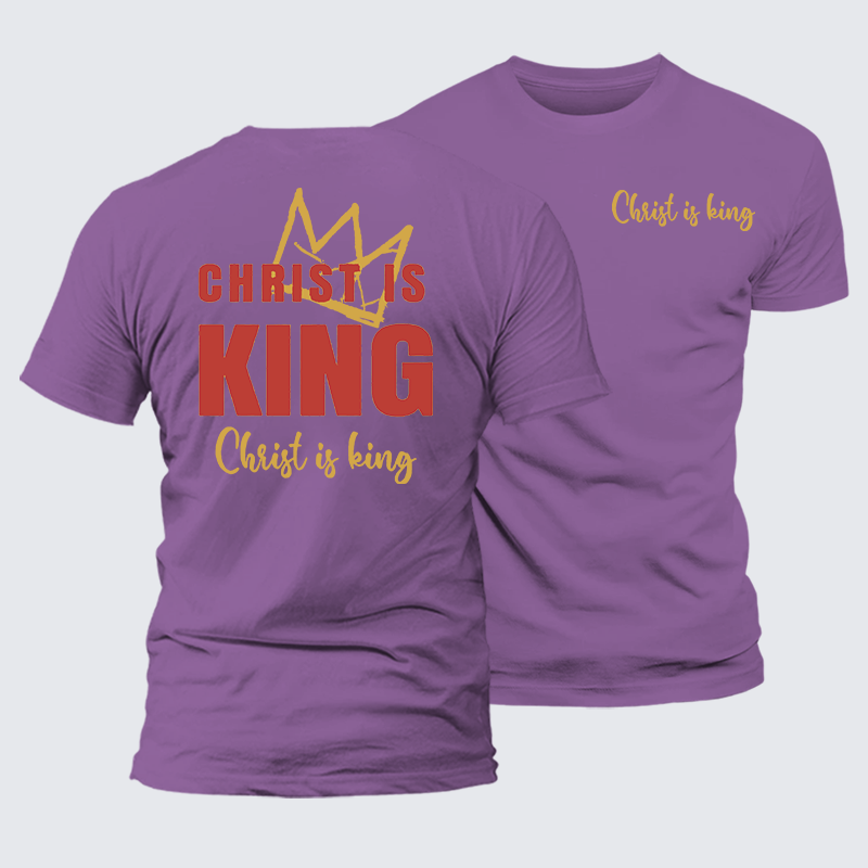 Christ Is King Jesus God Christian Premium Mercerized Cotton Tee