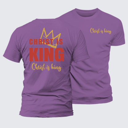 Christ Is King Jesus God Christian Premium Mercerized Cotton Tee