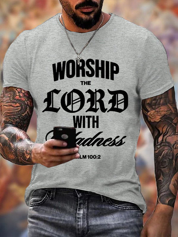 Worship The Lord Jesus God Christian Cotton T-Shirt