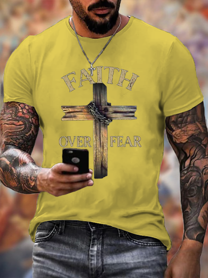 Cross Faith Over Fear Cotton T-shirt