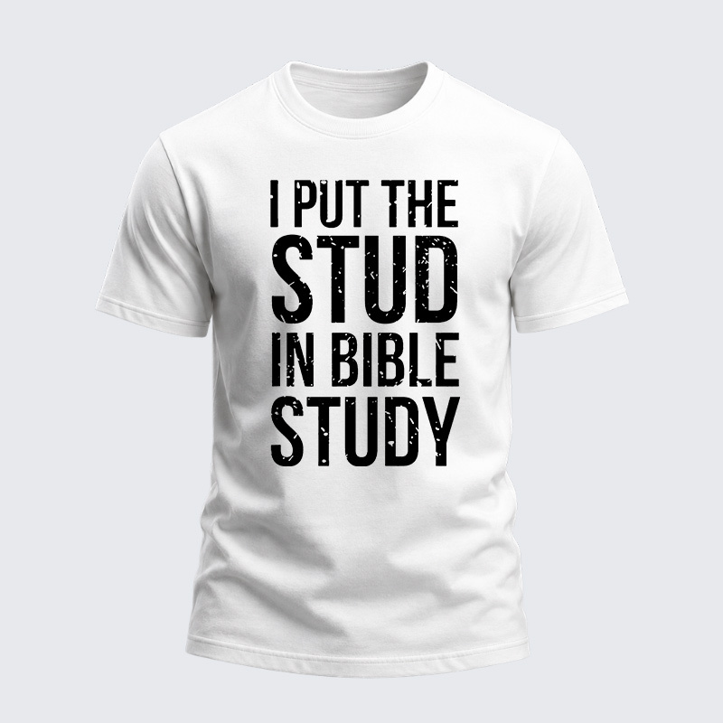 Heavyweight Cotton Tee - I Put The Stud in Bible Study