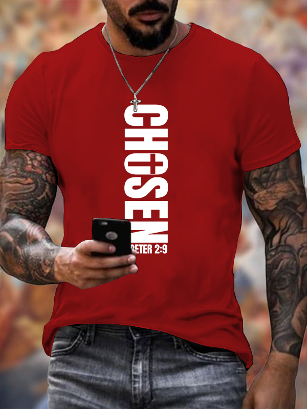 Chosen 1 Peter 2:9 Jesus God Christian Cotton T-Shirt