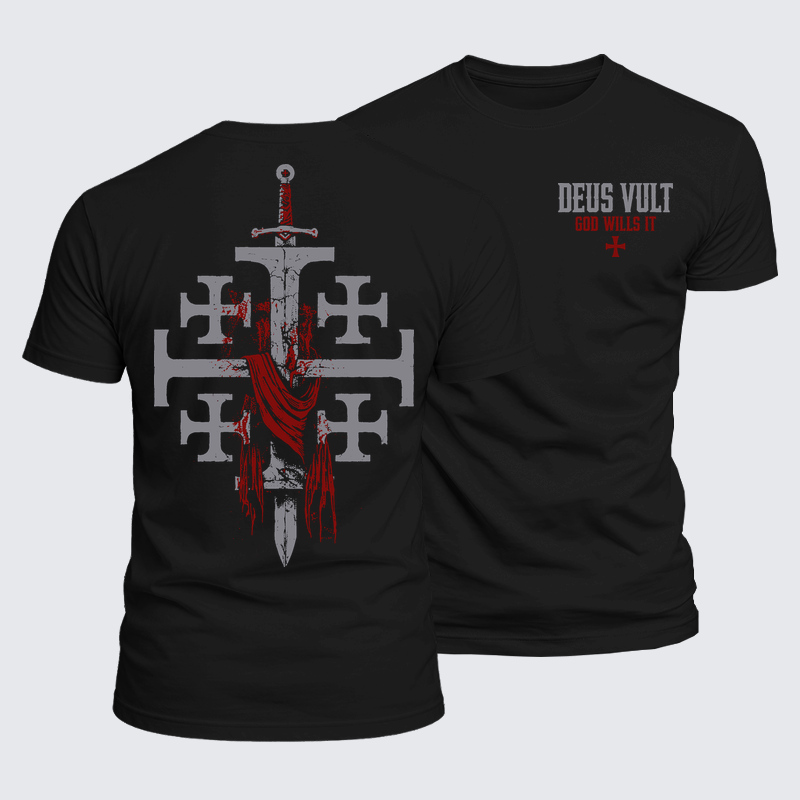 Luxe Mercerized Cotton Tee - Deus Vult: God Wills It