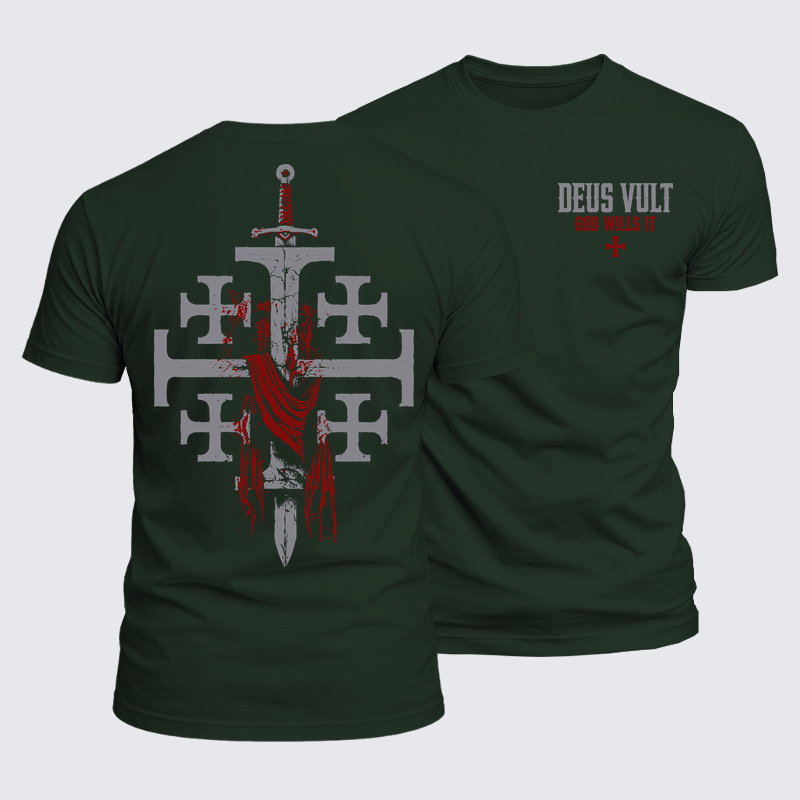 Luxe Mercerized Cotton Tee - Deus Vult: God Wills It