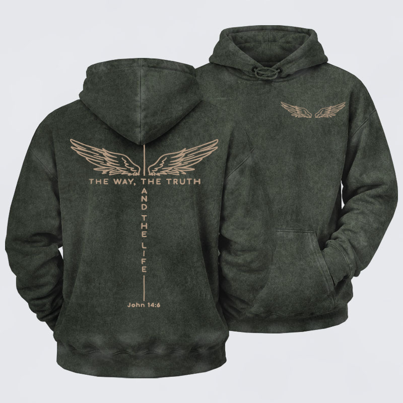 Washed Hoodie - The Way The Truth The Life