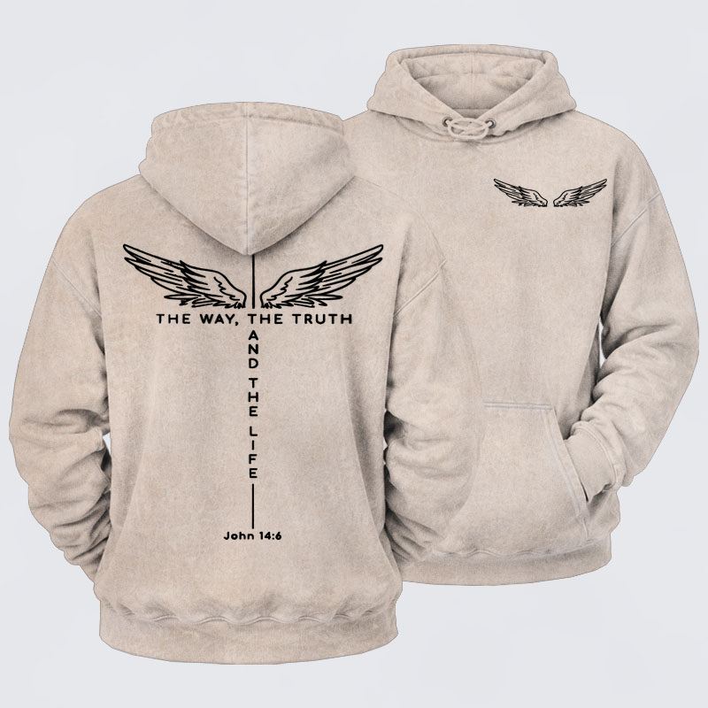 Washed Hoodie - The Way The Truth The Life