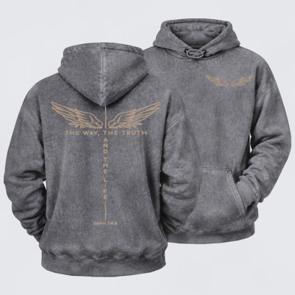 Washed Hoodie - The Way The Truth The Life