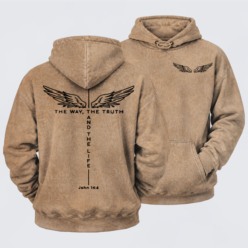 Washed Hoodie - The Way The Truth The Life