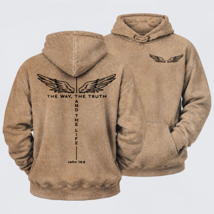 Washed Hoodie - The Way The Truth The Life