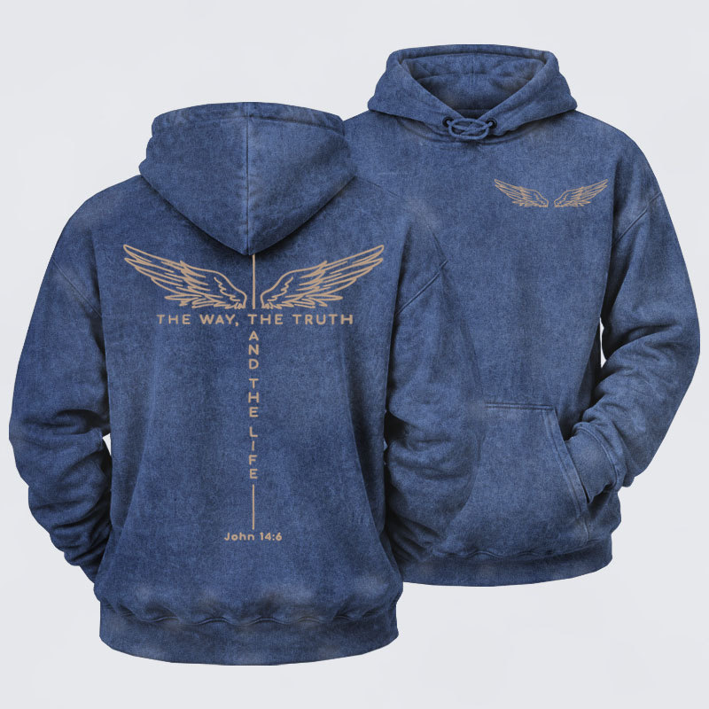 Washed Hoodie - The Way The Truth The Life
