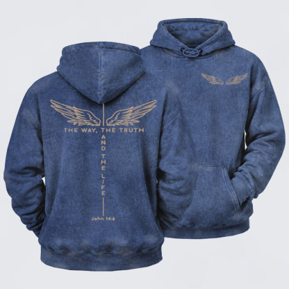 Washed Hoodie - The Way The Truth The Life