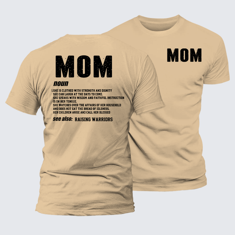 Mom Raising Warriors Jesus God Christian Premium Mercerized Cotton Tee