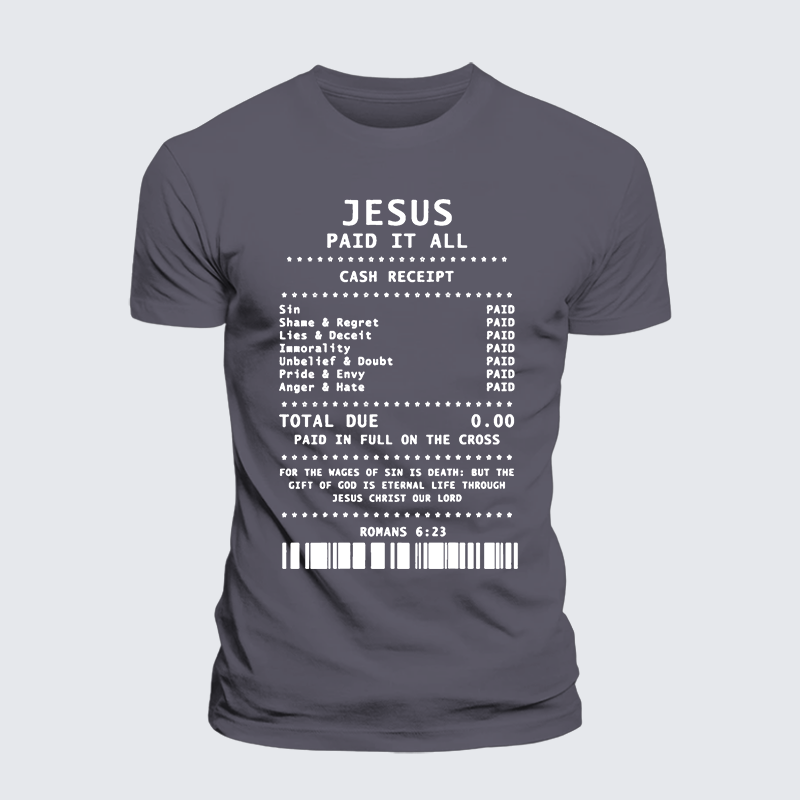 Jesus Paid It All Jesus God Christian Premium Mercerized Cotton Tee