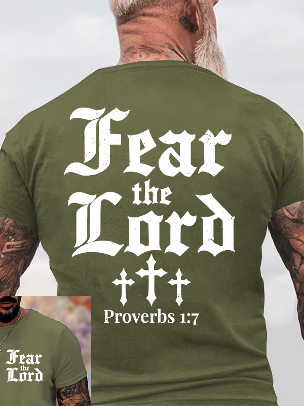 Fear The Lord Jesus God Christian Cotton T-Shirt