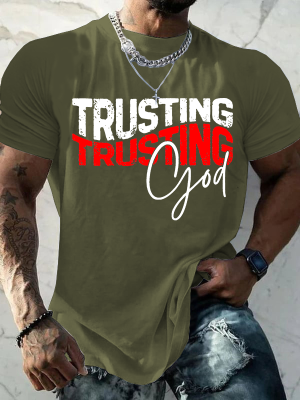 Trust God Jesus God Christian Cotton T-Shirt
