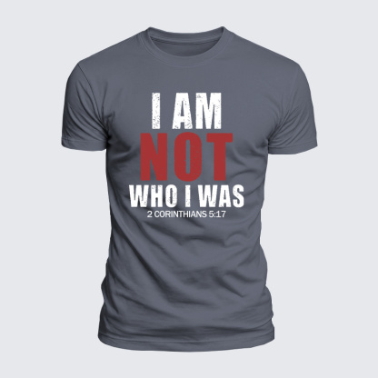 I Am Not Who I Was Jesus God Christian  – Luxe Mercerized Interlock Cotton Tee