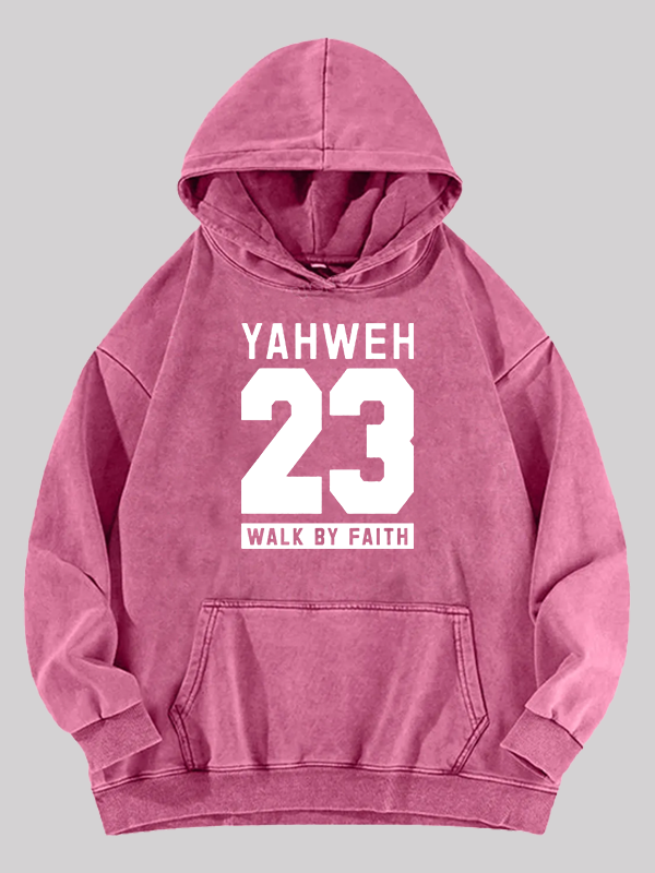 Walk By Faith Jesus God Christian Washed Hoodie