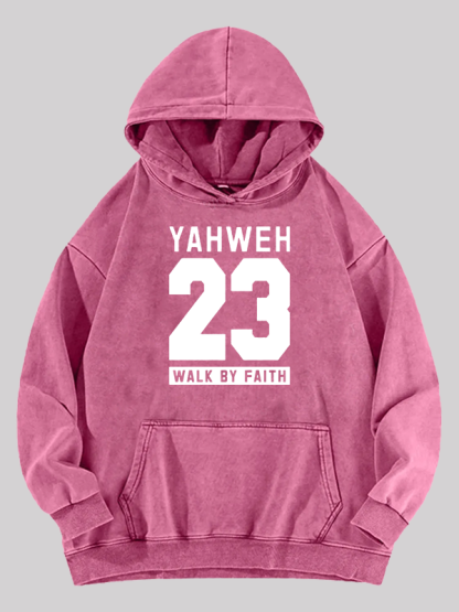 Walk By Faith Jesus God Christian Washed Hoodie