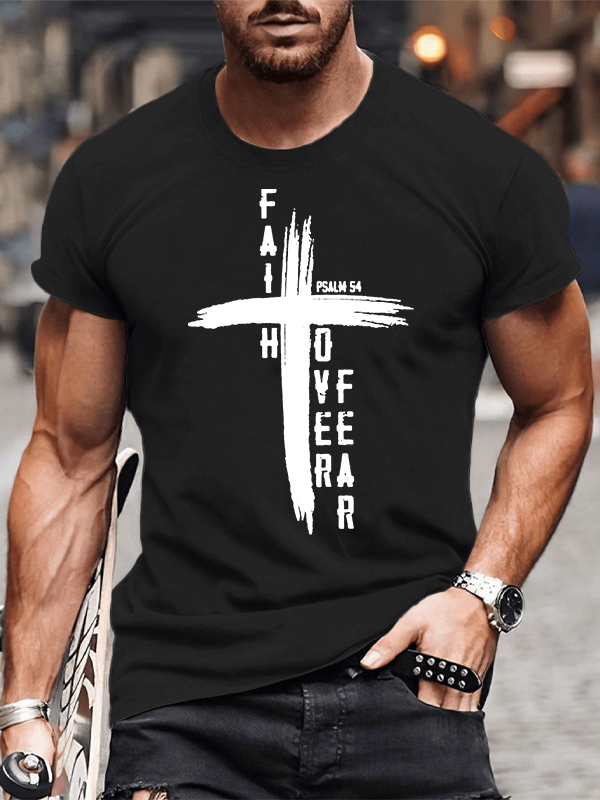 Man Of God Husband Dad Jesus God Christian Cotton T-Shirt