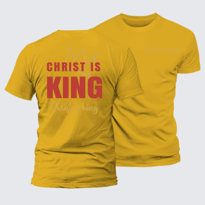 Christ Is King Jesus God Christian Premium Mercerized Cotton Tee