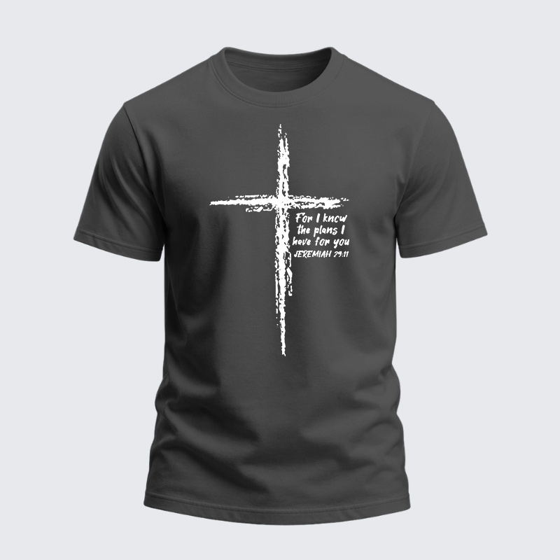 Heavyweight Cotton Tee - Cross I Know The Plans