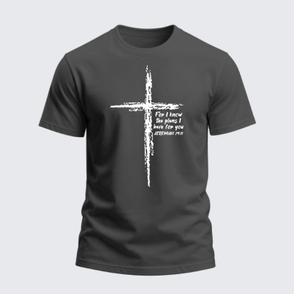 Heavyweight Cotton Tee - Cross I Know The Plans
