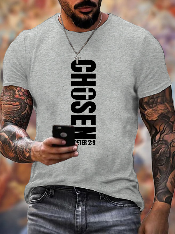 Chosen 1 Peter 2:9 Jesus God Christian Cotton T-Shirt