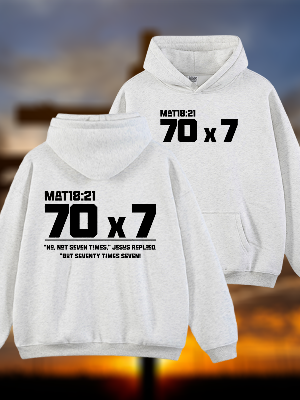 Matthew 18:21 Jesus God Christian Plush Fleece-Lined Hoodie