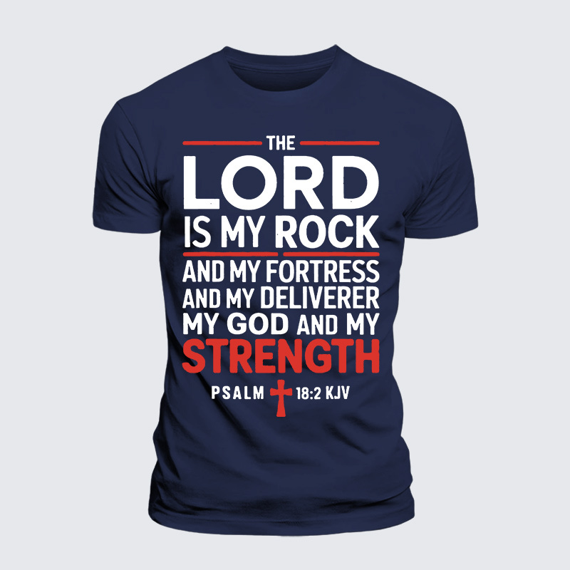 Lord Is My Rock Jesus God Christian Premium Mercerized Cotton Tee