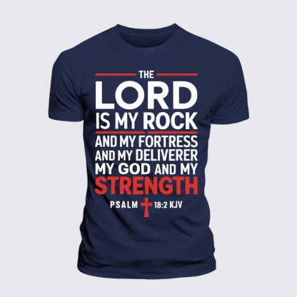 Lord Is My Rock Jesus God Christian Premium Mercerized Cotton Tee