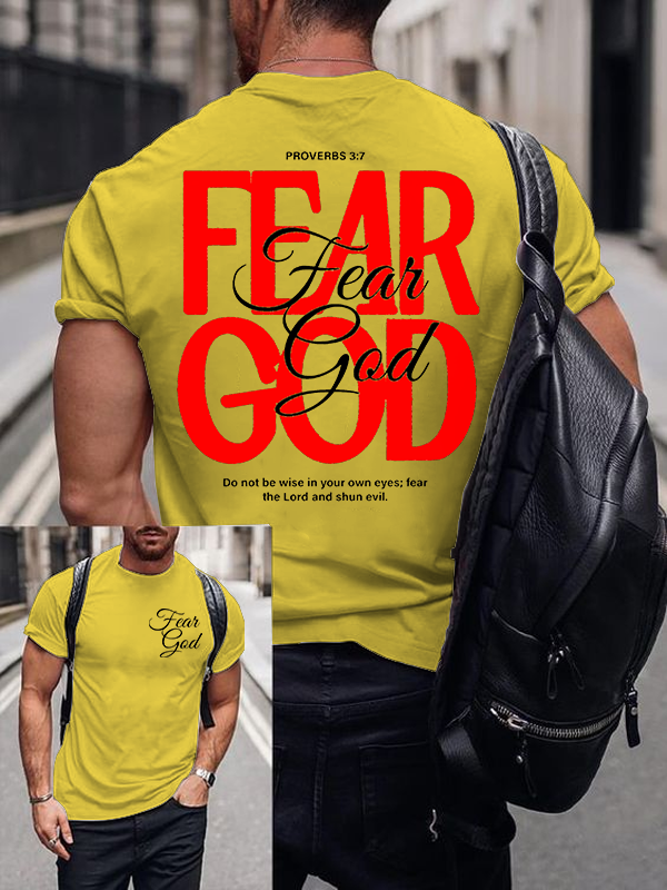 Fear God Jesus God Christian Cotton T-Shirt