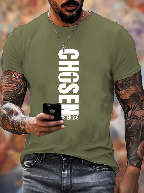 Chosen 1 Peter 2:9 Jesus God Christian Cotton T-Shirt