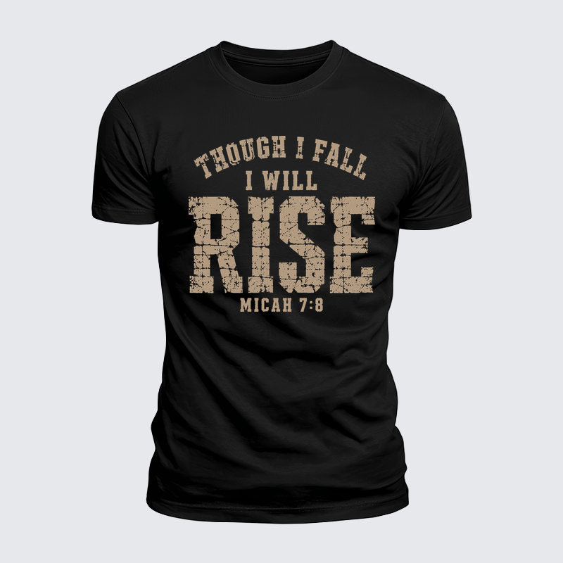 Luxe Mercerized Cotton Tee - Though I Fall I Will Rise – Micah 7:8