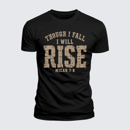 Luxe Mercerized Cotton Tee - Though I Fall I Will Rise – Micah 7:8