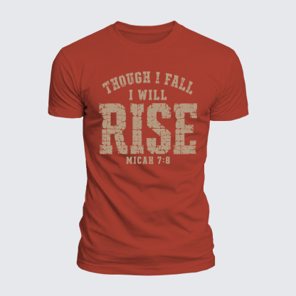 Luxe Mercerized Cotton Tee - Though I Fall I Will Rise – Micah 7:8