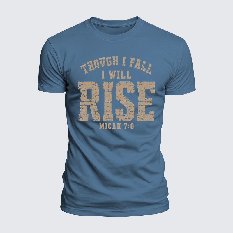 Luxe Mercerized Cotton Tee - Though I Fall I Will Rise – Micah 7:8