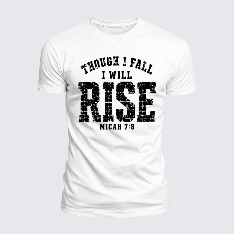 Luxe Mercerized Cotton Tee - Though I Fall I Will Rise – Micah 7:8
