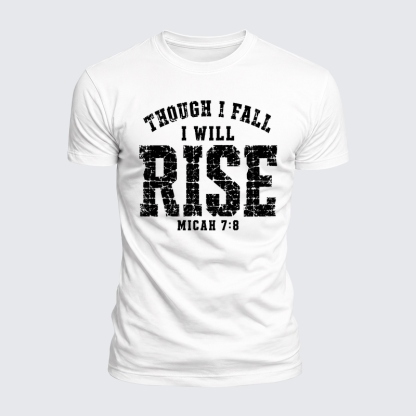 Luxe Mercerized Cotton Tee - Though I Fall I Will Rise – Micah 7:8