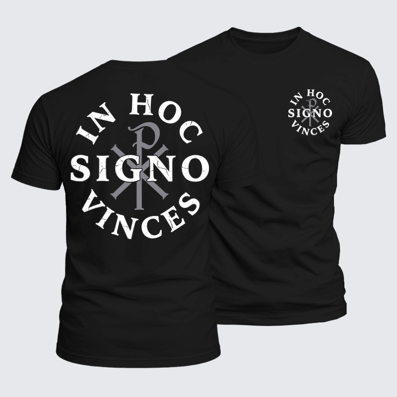 Luxe Mercerized Cotton Tee -In Hoc Signo Vinces Chi Rho