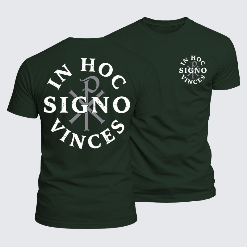 Luxe Mercerized Cotton Tee -In Hoc Signo Vinces Chi Rho