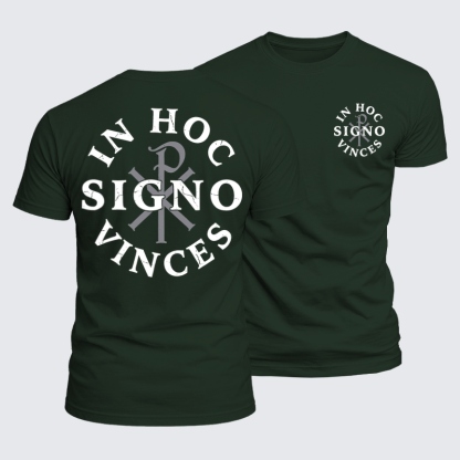 Luxe Mercerized Cotton Tee -In Hoc Signo Vinces Chi Rho
